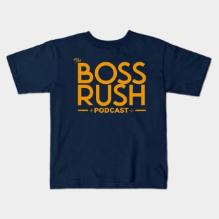 The Boss Rush Podcast Logo (Yellow) Kids T-Shirt